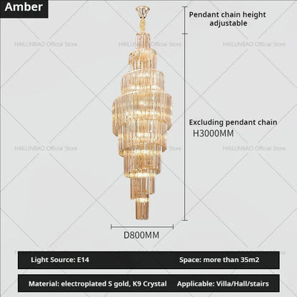DecorBites™ Crystal Chandelier for Penthouse Villa Living Room - Modern Light Luxury Design