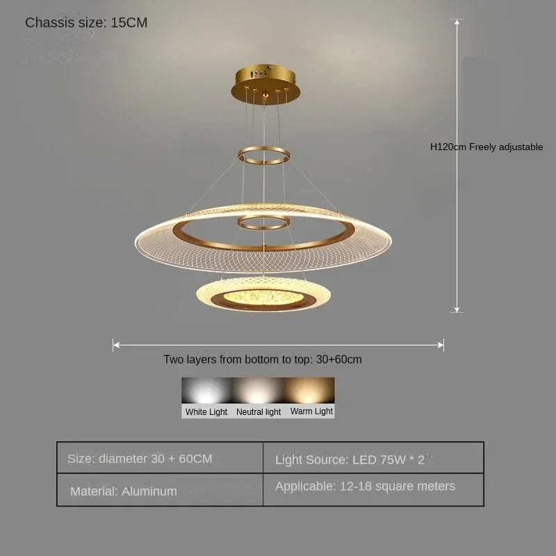 DecorBites™ LED Luxury Ring Chandelier for Living Room Decoration