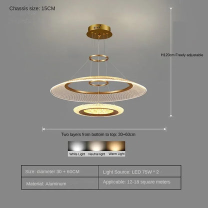 DecorBites™ LED Luxury Ring Chandelier for Living Room Decoration