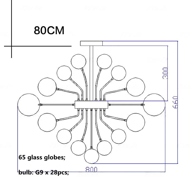 DecorBites™ Glass Ball Ceiling Chandelier for Living Room Dining Bedroom - Nordic Air Bubble Pendant Light