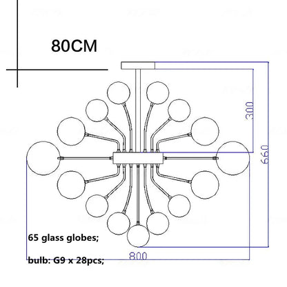 DecorBites™ Glass Ball Ceiling Chandelier for Living Room Dining Bedroom - Nordic Air Bubble Pendant Light