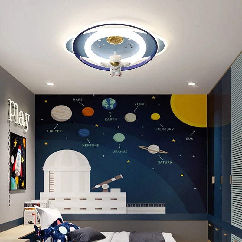DecorBites™ Astronaut Kids Bedroom Ceiling Light - Modern Boys Girls Room Lighting Fixtures