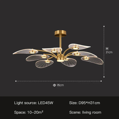 DecorBites™ Golden Art Peacock LED Chandelier for Modern Luxury Living Room Bedroom Dining Hotel