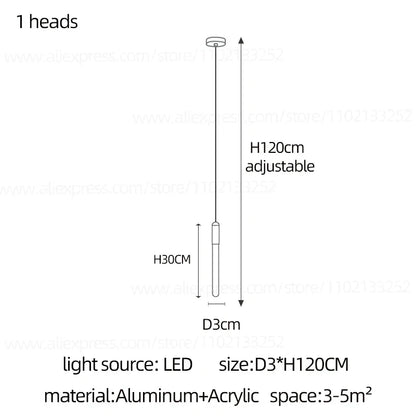 DecorBites™ LED Nordic Cylinder Chandelier: Modern Indoor Lighting for Staircase & Decoration