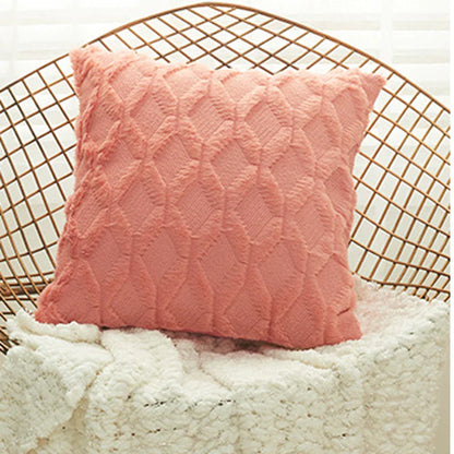 DecorBites™ Geometric Diamond Pattern Plush Cushion Cover for Stylish Home Decor