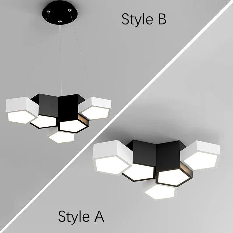 DecorBites™ Black White Diamond LED Ceiling Chandelier for Modern Home and Office