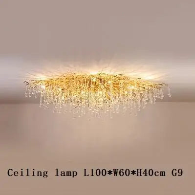 DecorBites™ Crystal Tree Branch Chandelier: Luxury LED Pendant Light for Elegant Living Spaces