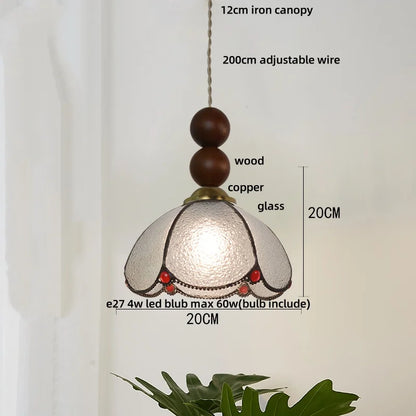 DecorBites™ Blue Glass LED Pendant Light: Modern Nordic Tiffany Hanging Lamp for Bedroom & Dining Room