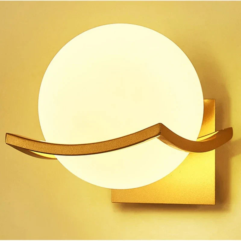 DecorBites™ Gold Glass Ball Wall Lamp for Modern Indoor Lighting Décor