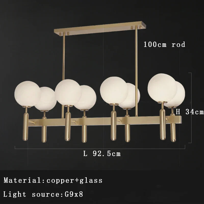 DecorBites™ Glass Balloon Chandelier: Elegant Led Round Hanging Light for Luxury Dining Room