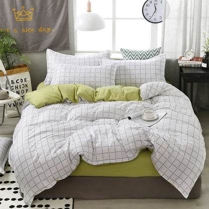 DecorBites™ Cartoon Lattice Floral Geometric Pattern Bedding Set