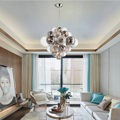 DecorBites™ Glass Ball Ceiling Chandelier for Living Room Dining Bedroom - Nordic Air Bubble Pendant Light