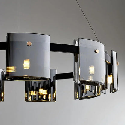 DecorBites™ Elegant Smoky Glass Chandelier Ceiling Lighting for Dining Living Bedroom