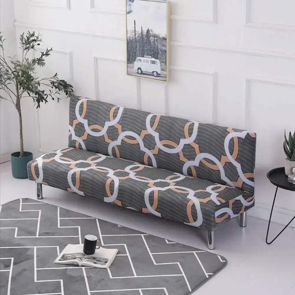 DecorBites™ Armless Futon Sofa Cover Slipcover Elastic No Armrest