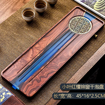 DecorBites™ Handmade Wood Resin Tea Tray | Bubble Tea Table Home Kung Fu Set