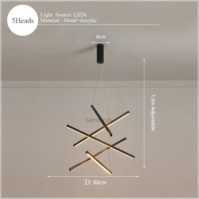 DecorBites™ LED Nordic Chandelier: Modern Pendant Light for Living, Dining, and Bedroom