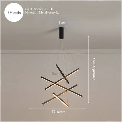 DecorBites™ LED Nordic Chandelier: Modern Pendant Light for Living, Dining, and Bedroom