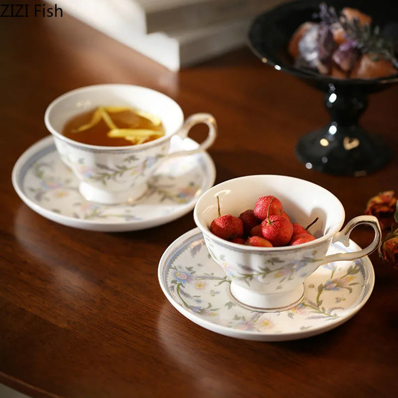 ™ Lace Floral Ceramic Cup&saucer Set for Elegant Dining and Tea Time