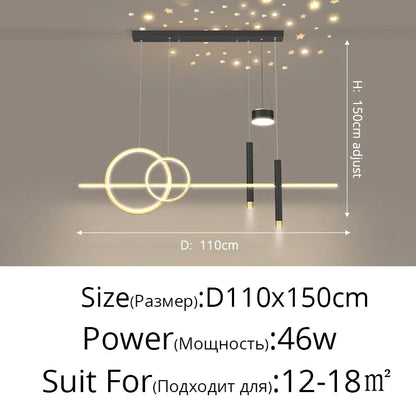 DecorBites™ Black Nordic Style LED Pendant Lights for Living Room Dining Room Lighting