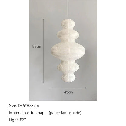DecorBites™ Akari Rice Paper Pendant Lamp for Living Room Bedroom, LED Hanging Light
