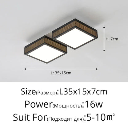 DecorBites™ Black White LED Ceiling Lights Modern Minimalist Bedroom Study Lighting Fixtures