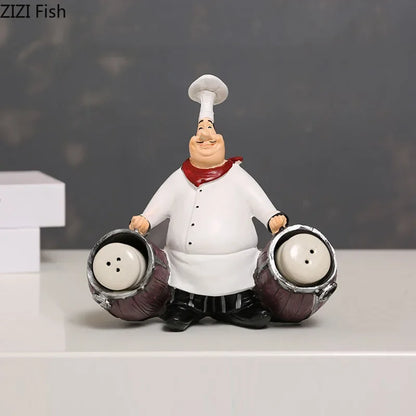 DecorBites™ Bearded Chef Resin Figure Sculpture Modern Kitchen Desk Decor Ornaments