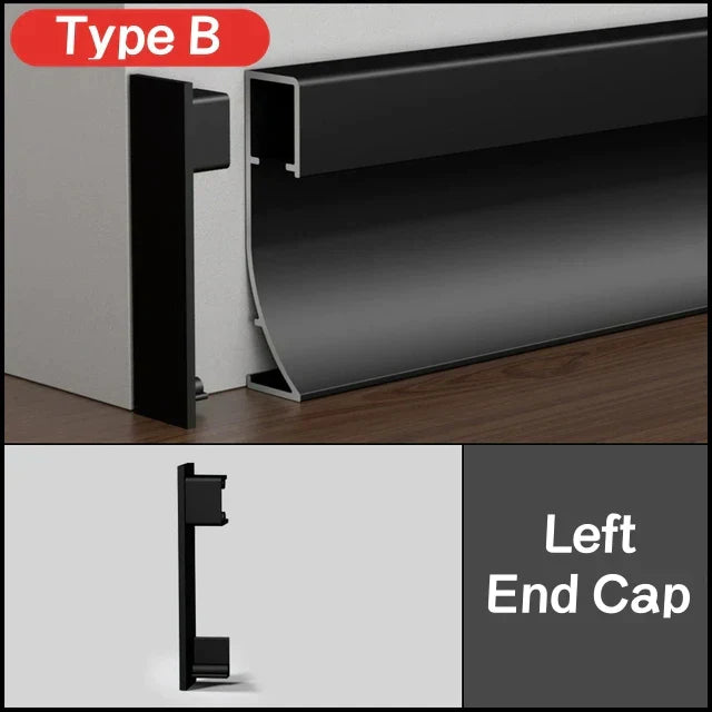 DecorBites™ LED Skirting Profile: Hidden Corner Recessed Aluminum Baseboard Light Strip