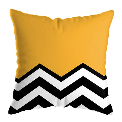 DecorBites™ Geometric Deer Print Pillowcase 45x45cm - Yellow Home Decor