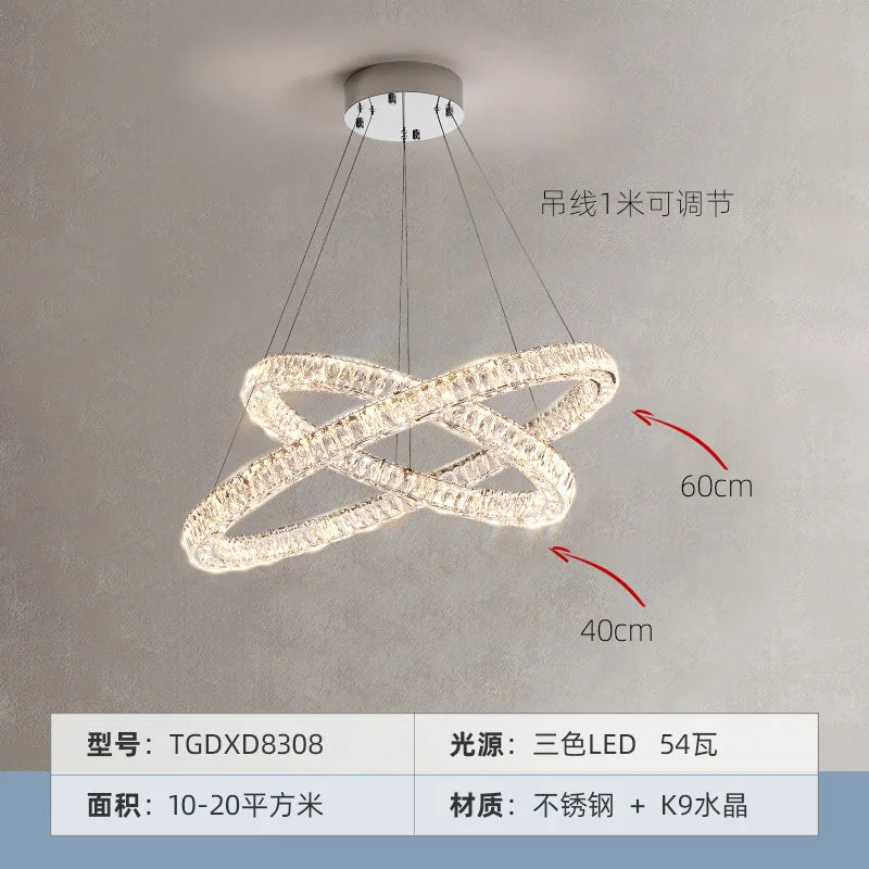DecorBites™ Crystal Chandelier Ring - Elegant Light Luxury for Living Room, Dining Room & Bedroom