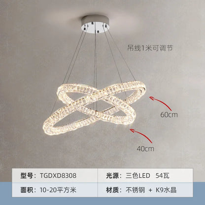 DecorBites™ Crystal Chandelier Ring - Elegant Light Luxury for Living Room, Dining Room & Bedroom