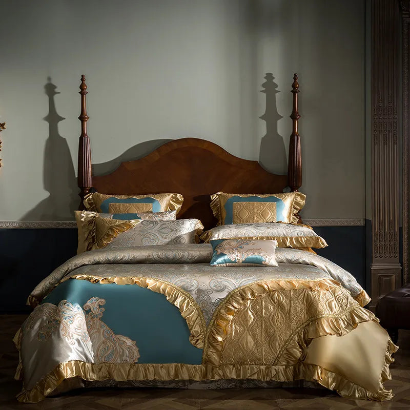 DecorBites™ 200S Egyptian Cotton Embroidery Bedding Set - Queen King Size Linens