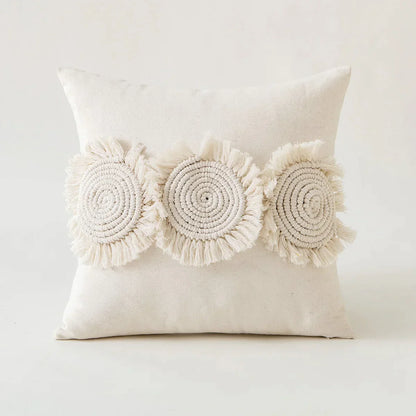 DecorBites™ Ivory Pompom Tassel Pillow Cover 45x45cm/30x50cm Home Decor Sofa Seasonable