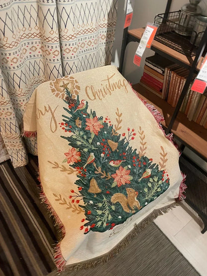 DecorBites™ Christmas Throw Blanket - Festive Living Room Decor & Sofa Towel