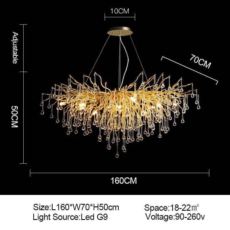 ™ Gold Crystal Ceiling Chandelier for Elegant Home Lighting
