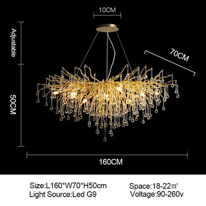 ™ Gold Crystal Ceiling Chandelier for Elegant Home Lighting