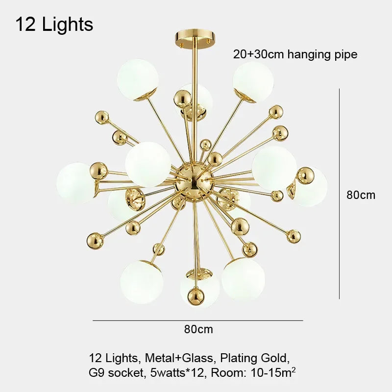 DecorBites™ Gold LED Glass Pendant Light for Modern Indoor Lighting