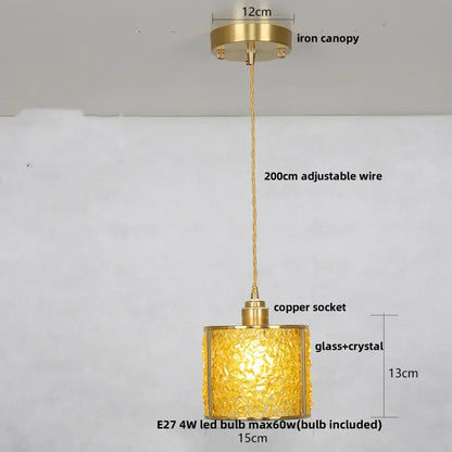 DecorBites™ Glass Crystal LED Pendant Light - Adjustable Luxury Fixture for Kitchen, Foyer, Bathroom