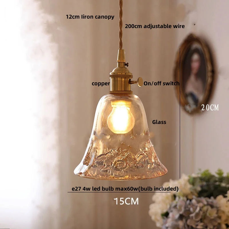 DecorBites™ LED Glass Pendant Light - Modern Nordic Kitchen Bedside Hallway Hanging Lamp