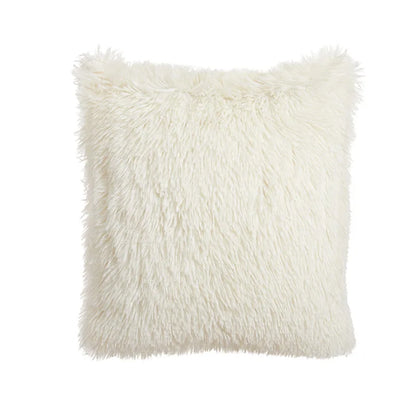 DecorBites™ Beige Tufted Fringed Cushion Cover Cotton Linen Tassel Crochet Pillow Cover