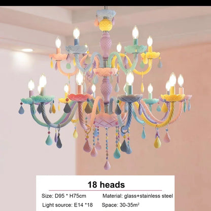 DecorBites™ Crystal Chandelier Modern Macaron Color Children Room Luminaire