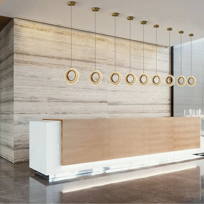 DecorBites™ Crystal Ring LED Chandelier: Modern Gold Kitchen Lighting for Staircase, Simple Indoor Hanging Lamp