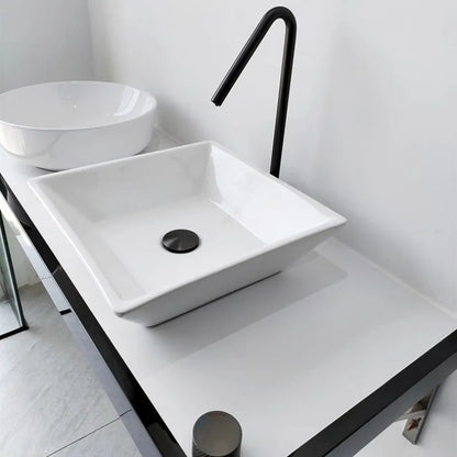 DecorBites™ Brushed Black Basin Faucet with Rotating Two-Hole Sink Tap - Widespread Bathroom Tap