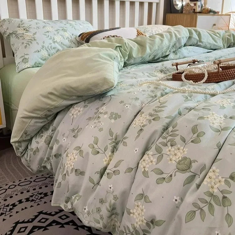 DecorBites™ Boho Pattern Printed Cotton Bedding Set for Queen King Bed Linens