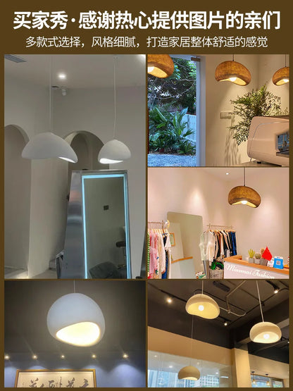 DecorBites™ Creamy Style Wabi Sabi Chandelier Stairs Nordic Led Pendant Lights