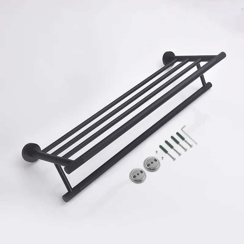 DecorBites™ Bathroom Hardware Set: Towel Rack, Toilet Brush, Paper Holder, Soap Dispenser, Towel Bar, Hook