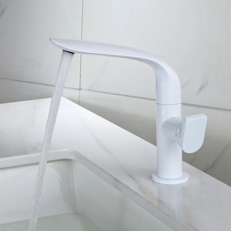 DecorBites™ Basin Faucet: Brass Black Bathroom Mixer Tap, Single Handle Hot Cold Lavatory Faucet