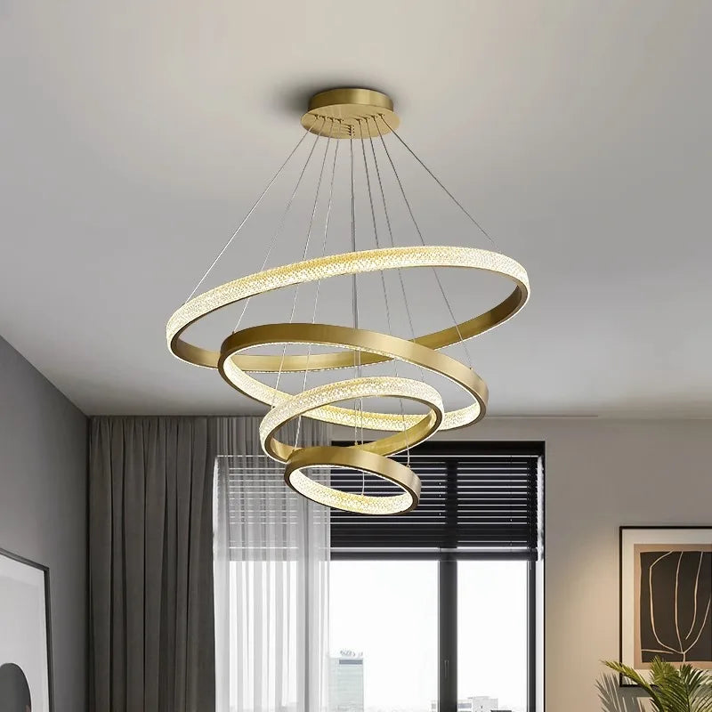 DecorBites™ Crystal Chandelier for Living and Dining Room, Luxury Pendant Light for Home Décor