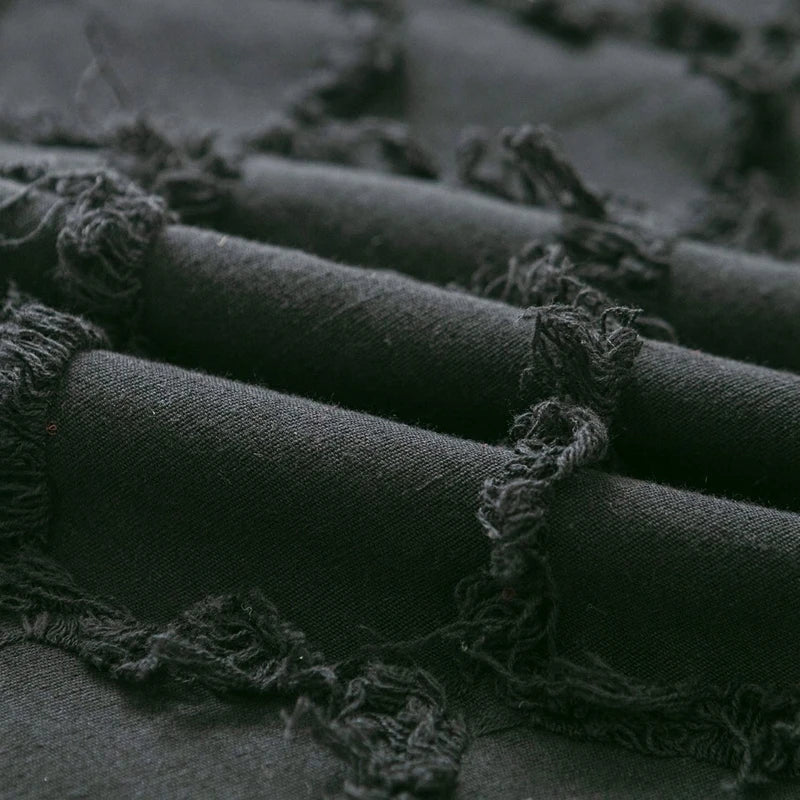 DecorBites™ Black Boho Lumbar Woven Pillow Cover for Bed Bedroom Decor