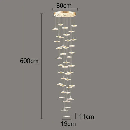DecorBites™ Crystal Chandelier Stair Pendant Lamp Living Room Pendant Lights Interior Lighting