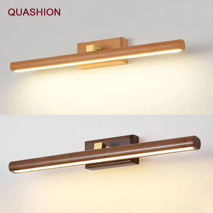 DecorBites™ Black Walnut Mirror Lamp Wall Light with Led, Scandinavian Design